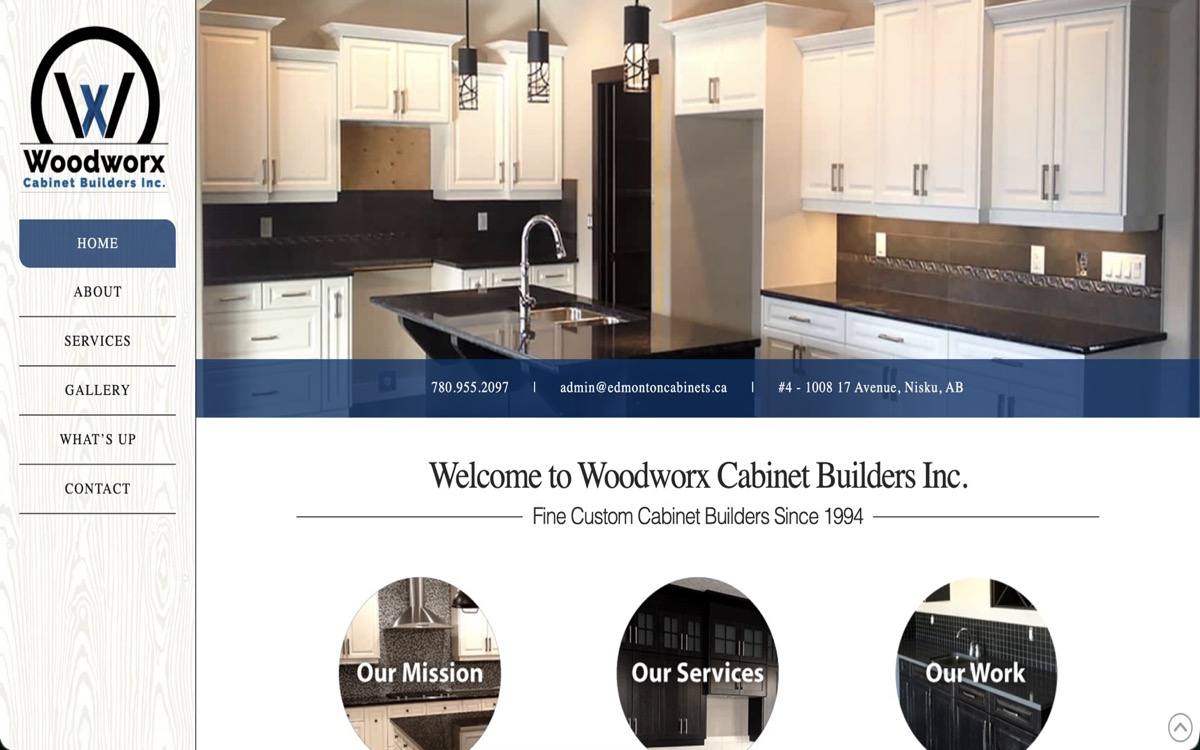 The old Woodworx website homepage before the rebuild