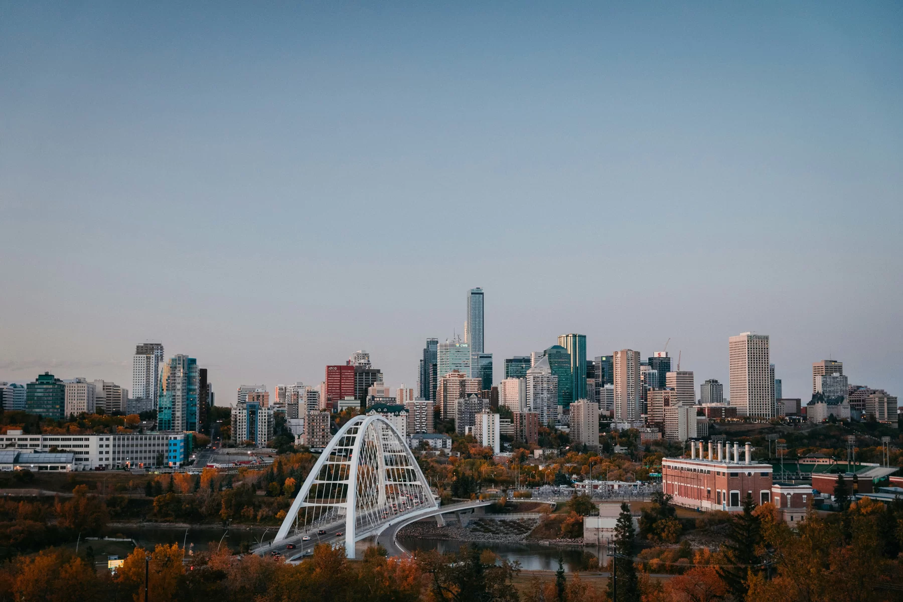 Edmonton, Alberta skyline at dusk