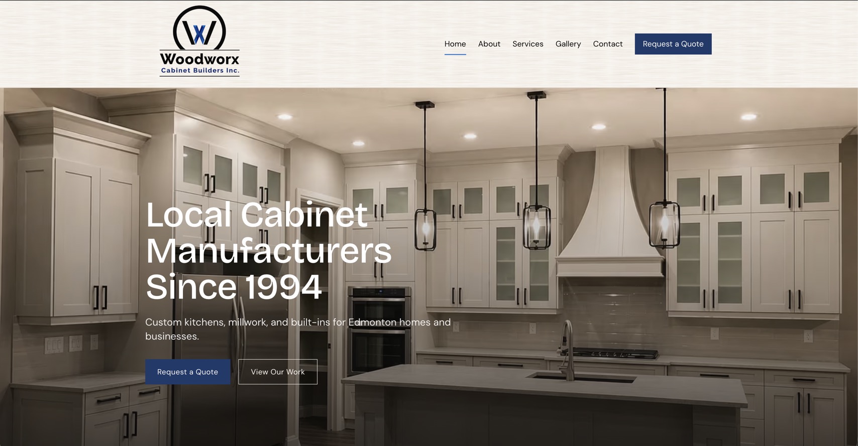 Woodworx Cabinet Builders website