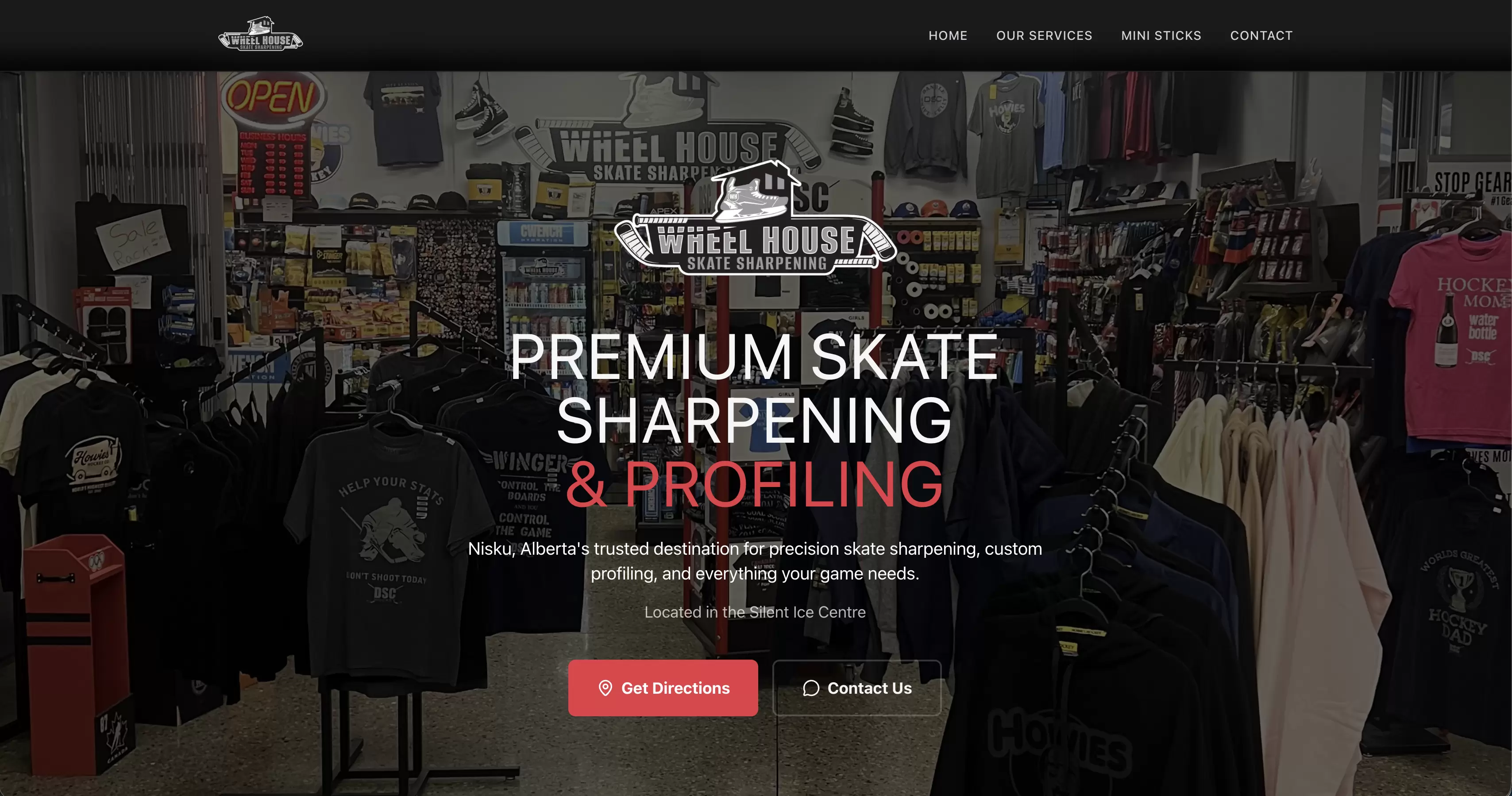 Wheelhouse Skate Sharpening homepage, premium skate sharpening and profiling