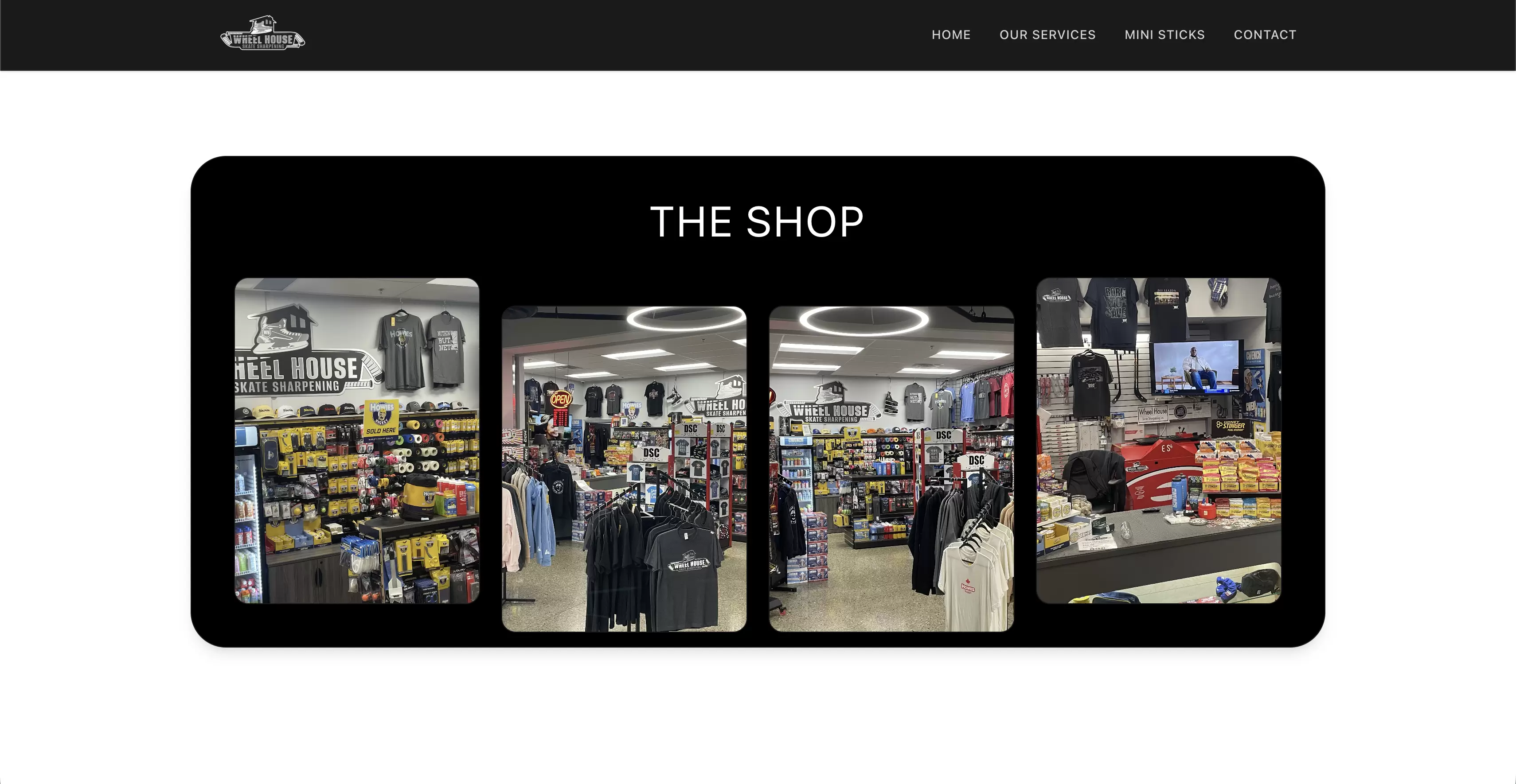 The Shop gallery showing the Wheelhouse pro shop interior