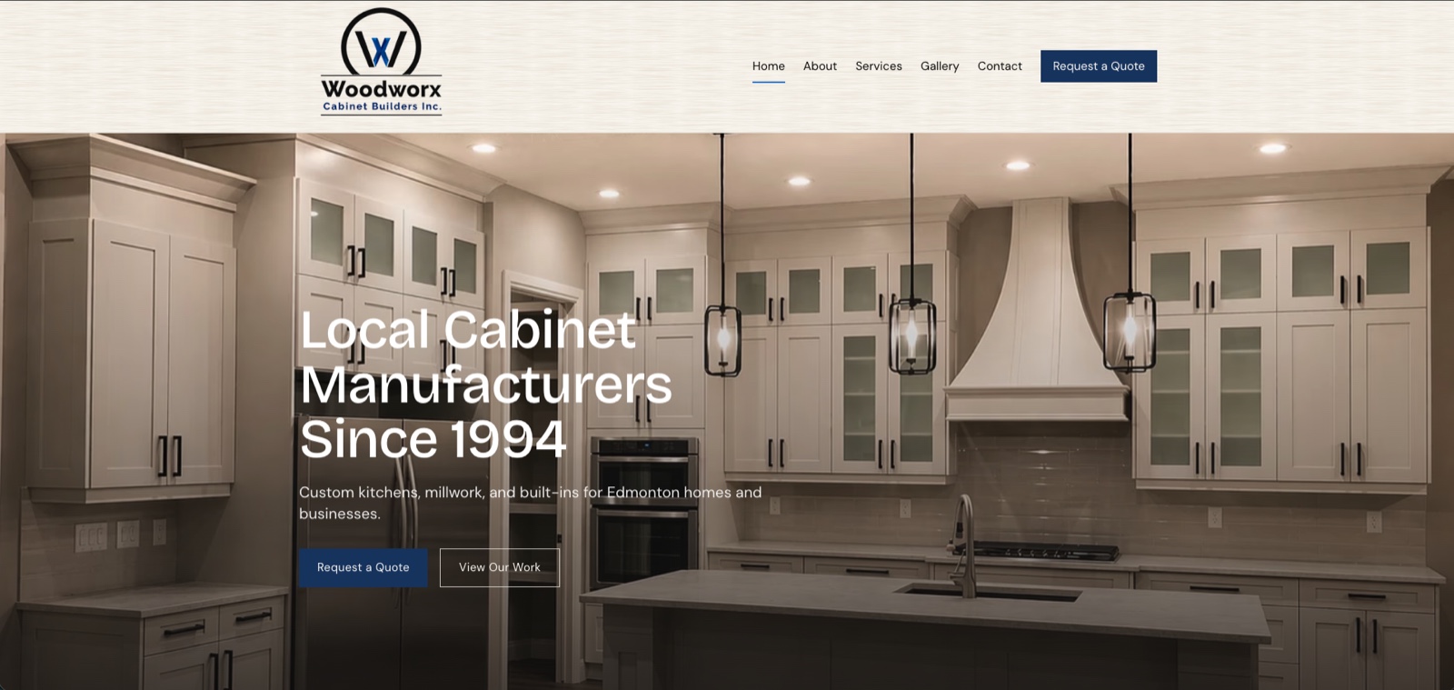 Woodworx Cabinet Builders website
